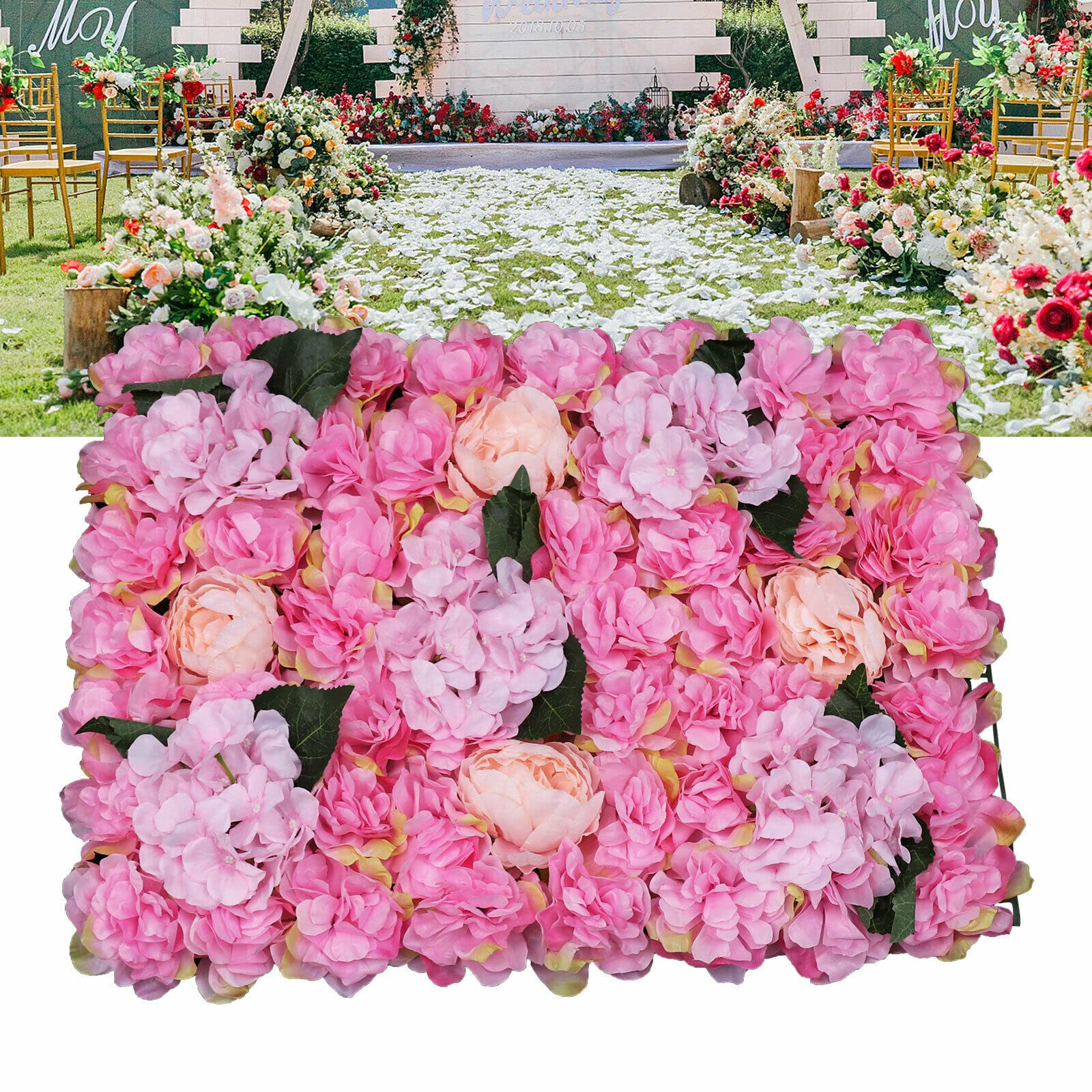  Colonna di fiori artificiali da parete, 6 pezzi, decorazione fai da te, per giardino, matrimonio, 40 x 60 cm
