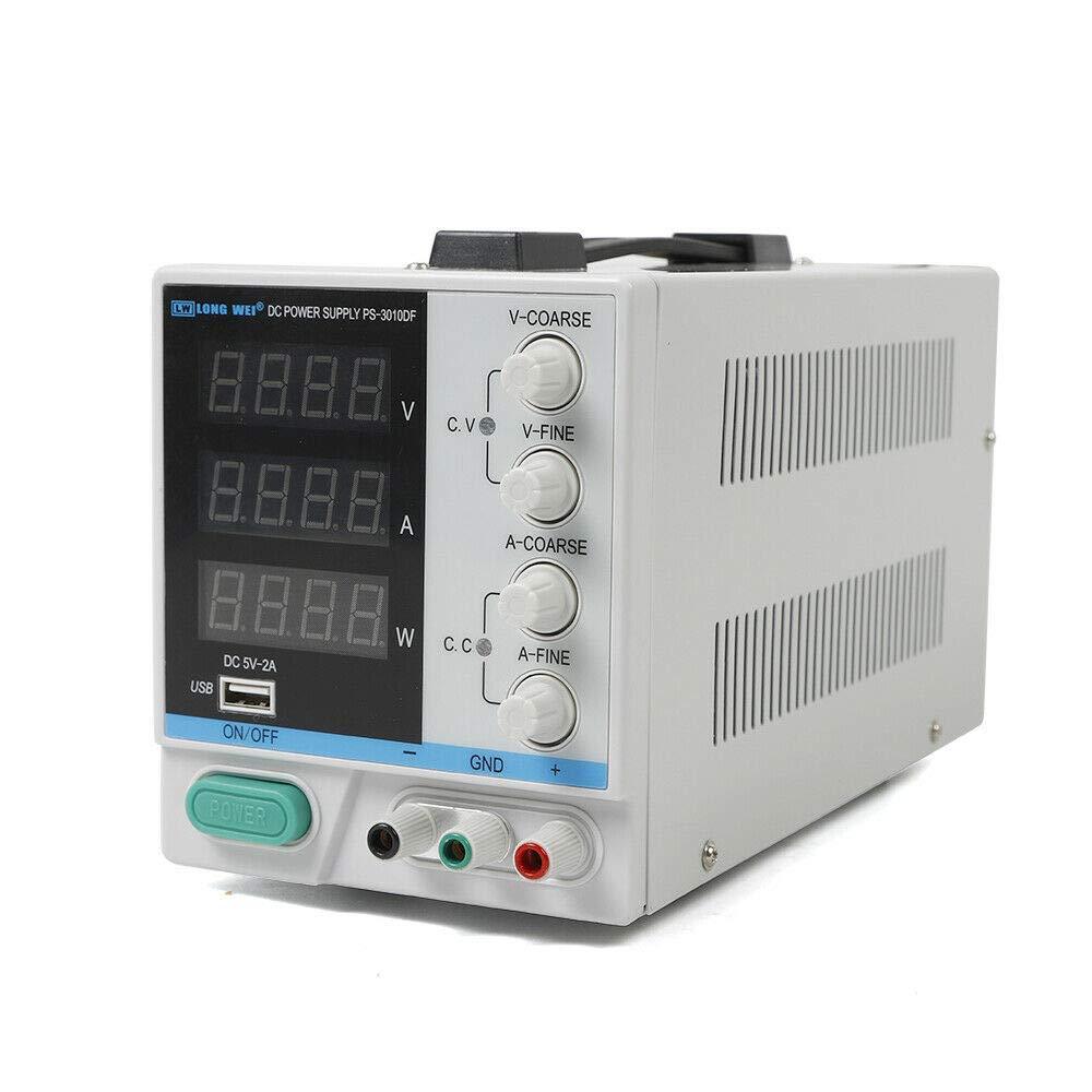 0-30V 0-10A Alimentatore regolabile da laboratorio, trasformatore, alimentatore con display LED digitale, con interfaccia USB
