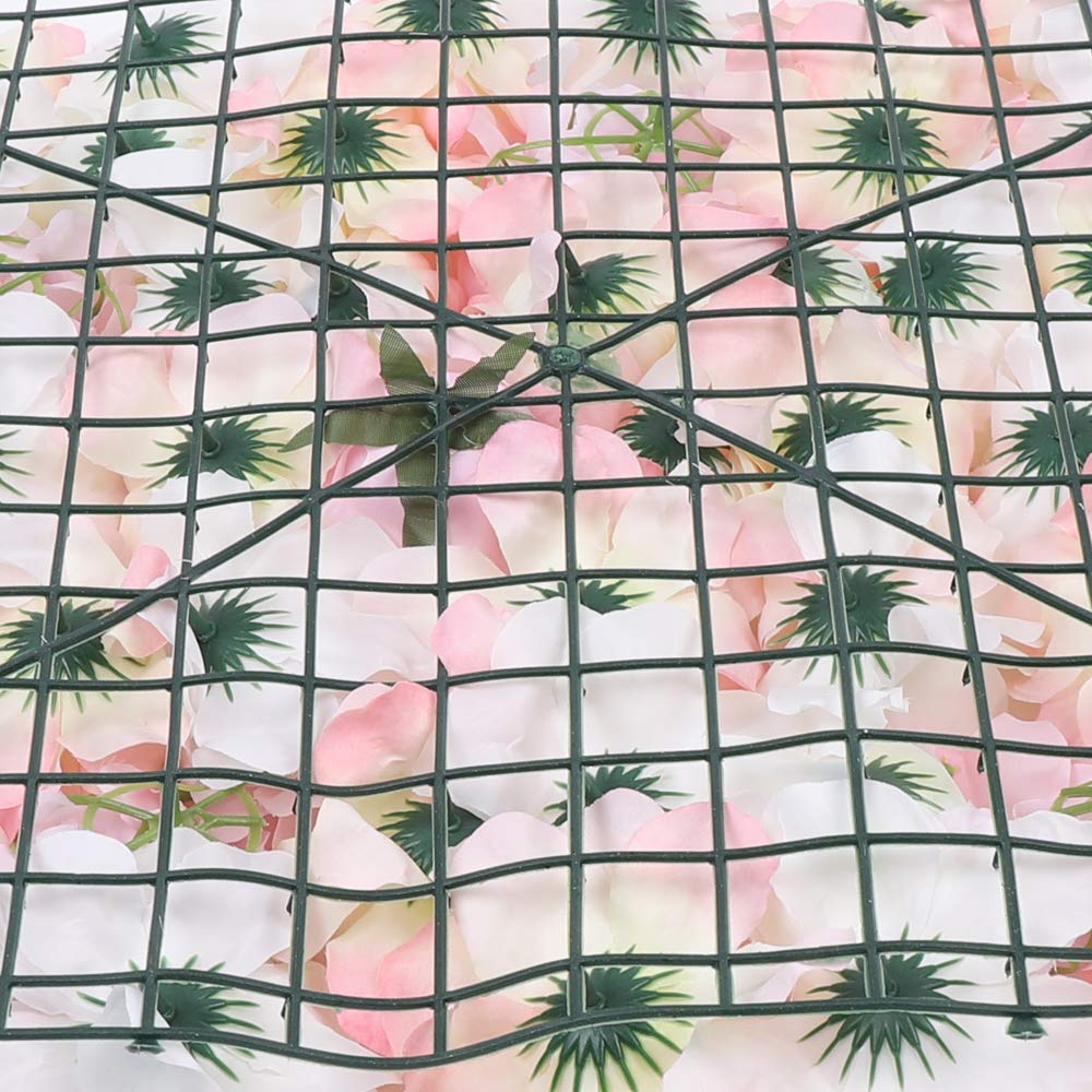 4 pezzi 60 x 40 cm muro di fiori di ortensia rosa artificiale (rosa chiaro)