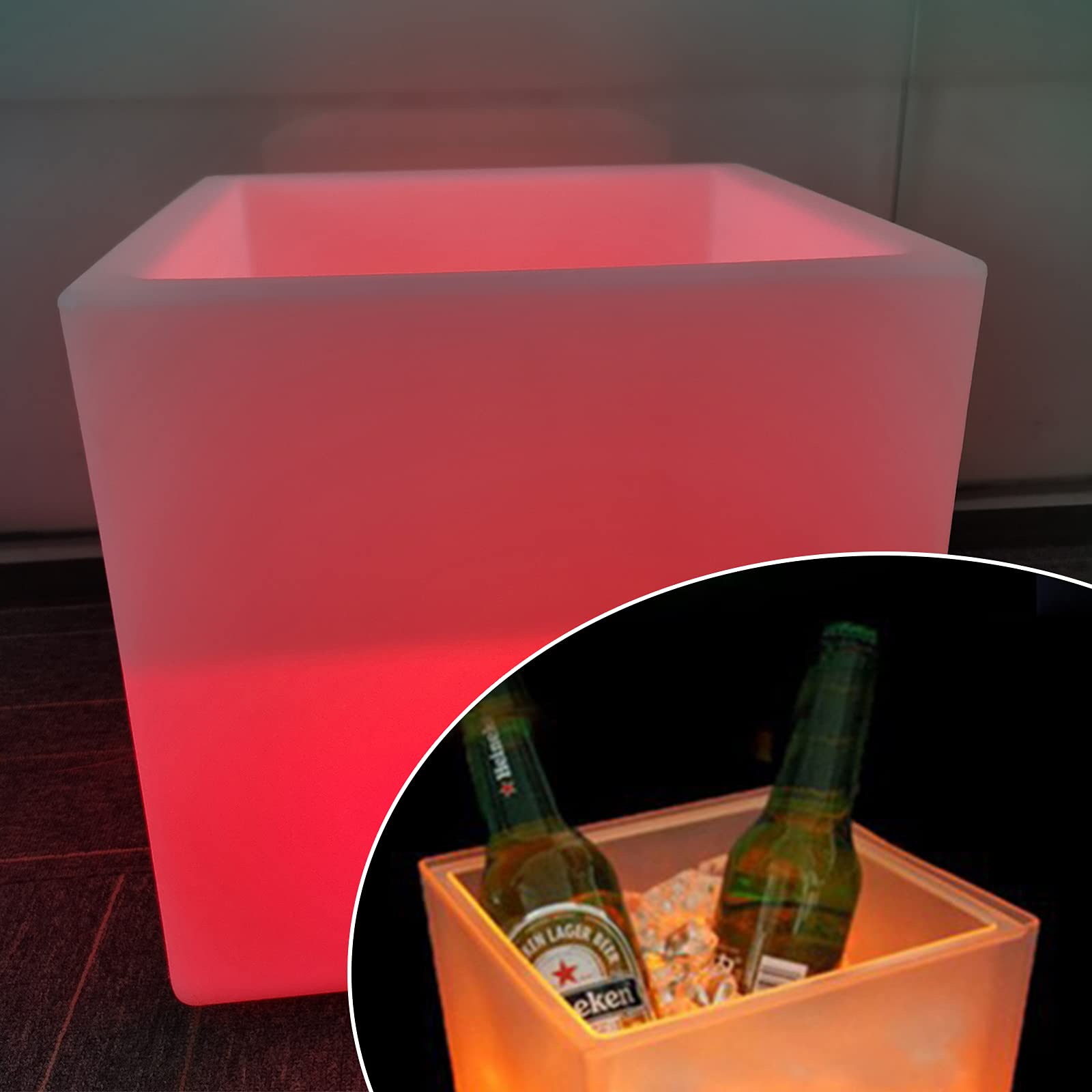 Secchiello per il ghiaccio a LED, refrigeratore per champagne con 16 cambi di colore, refrigeratore per bevande