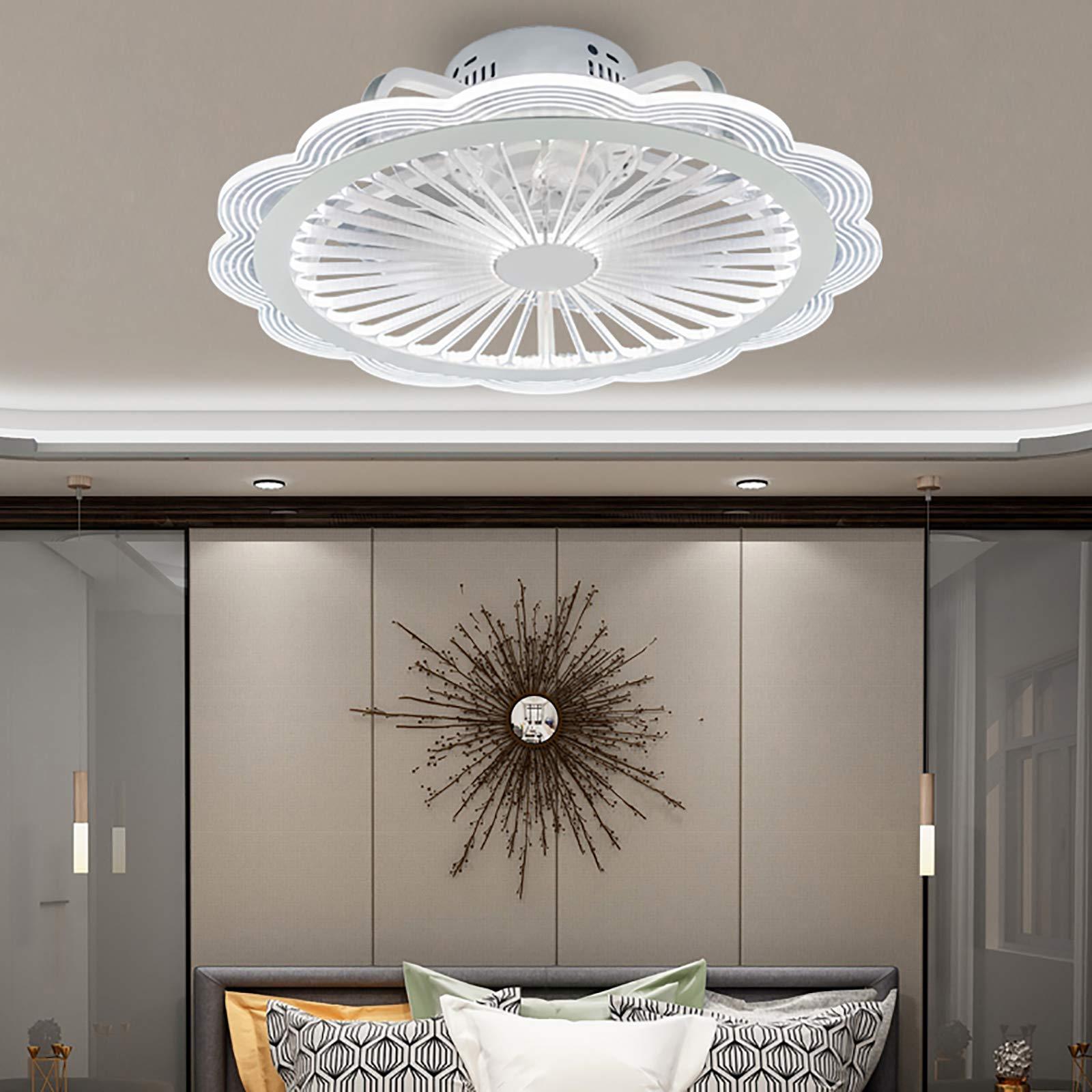 Ventilatore da soffitto con illuminazione e telecomando, design moderno, a LED, dimmerabile, velocità del vento, timer per camera da letto, soggiorno