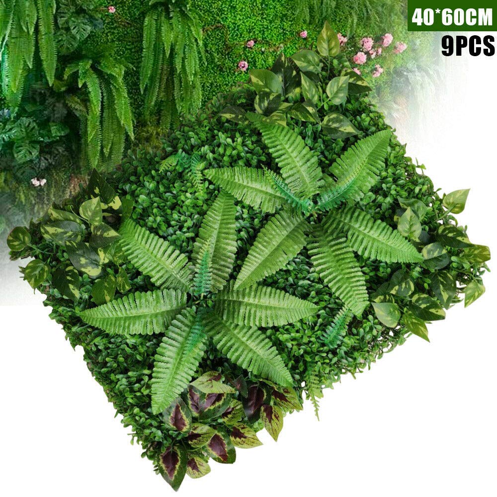 Parete per piante, 9 pezzi, decorazione da parete per giardino, verticale, 40 x 60 cm