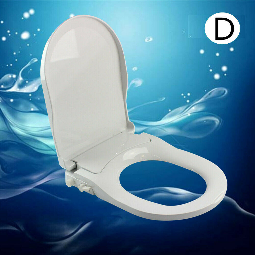 Sedile WC Bidet con Doppio Ugello Copriwater Forma D, Sedile Igienico Chiusura Ammortizzata