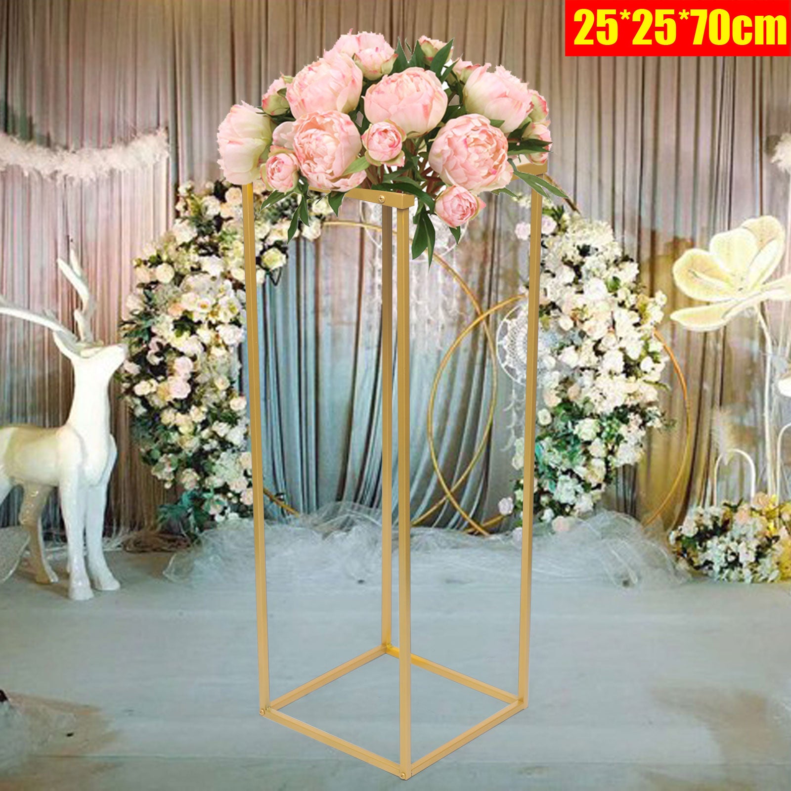 70 cm supporto rettangolare per fiori di matrimonio, in metallo, per decorazione per matrimonio