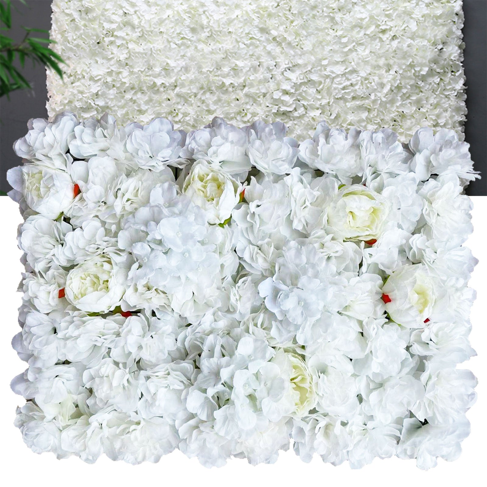 6 pezzi di fiori artificiali, fiori finti, parete di rose falsificate, decorazione per matrimoni, fotografia, feste, sfondo giallo, 40 x 60 cm