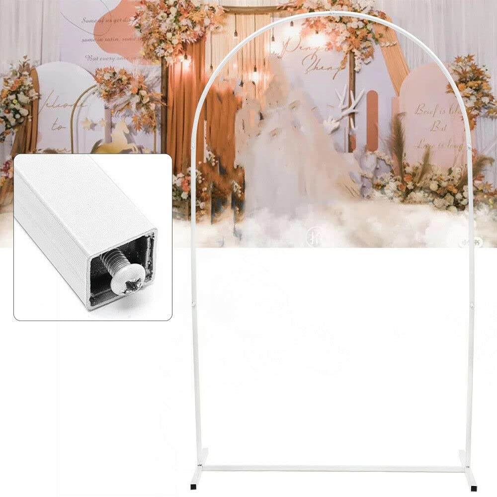 Arco per matrimonio bianco con supporto per fiori in metallo