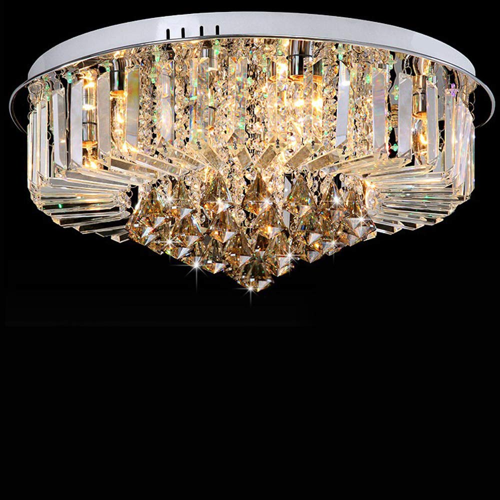  Lampada da soffitto rotonda in vetro di cristallo con luce a LED rotonda per corridoio, soggiorno, camera da letto, sala da pranzo