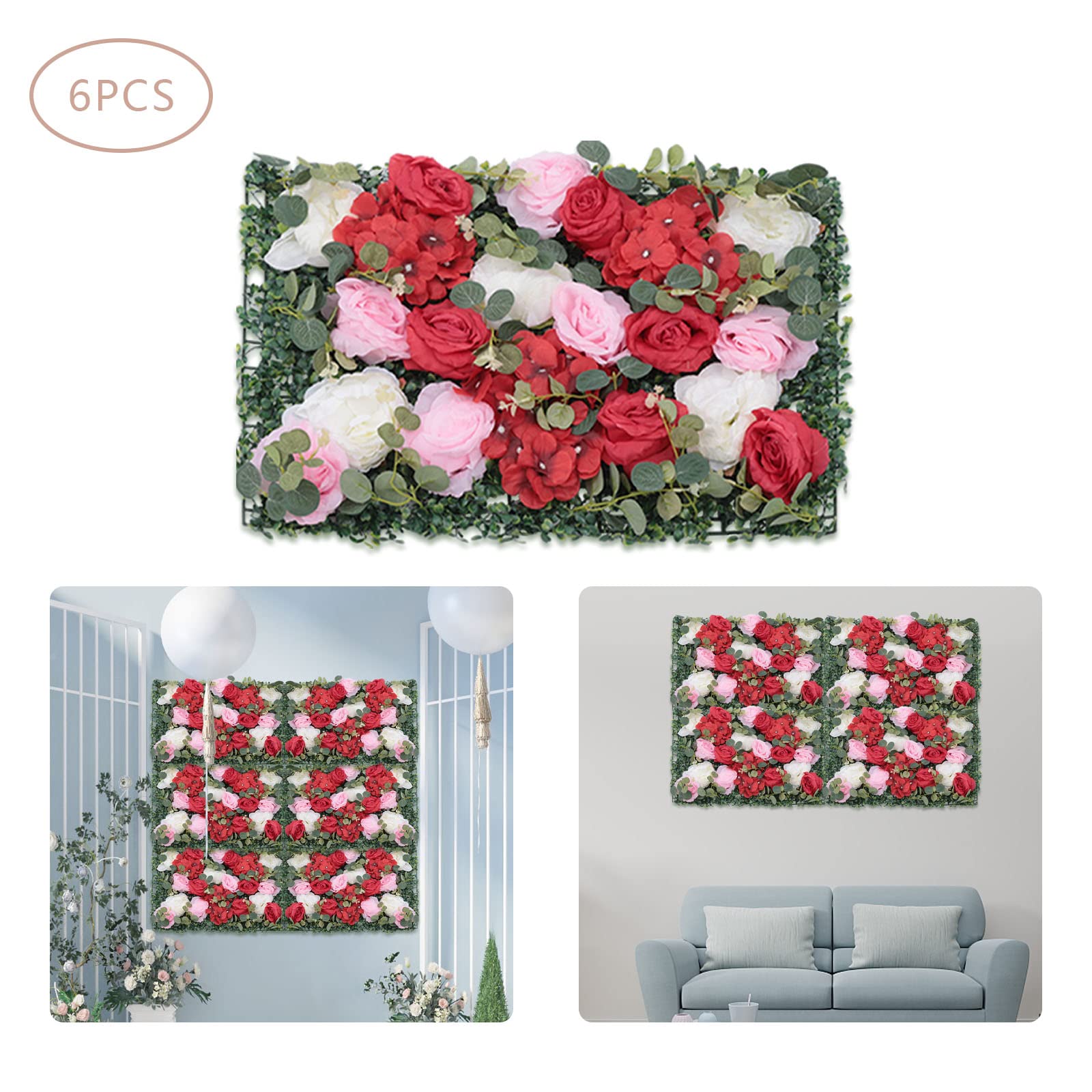 6 pannelli da parete per fiori artificiali