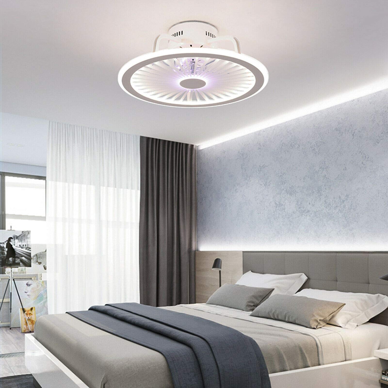 Ventilatore da soffitto da 18,5 pollici con lampada a ventola a LED rosa