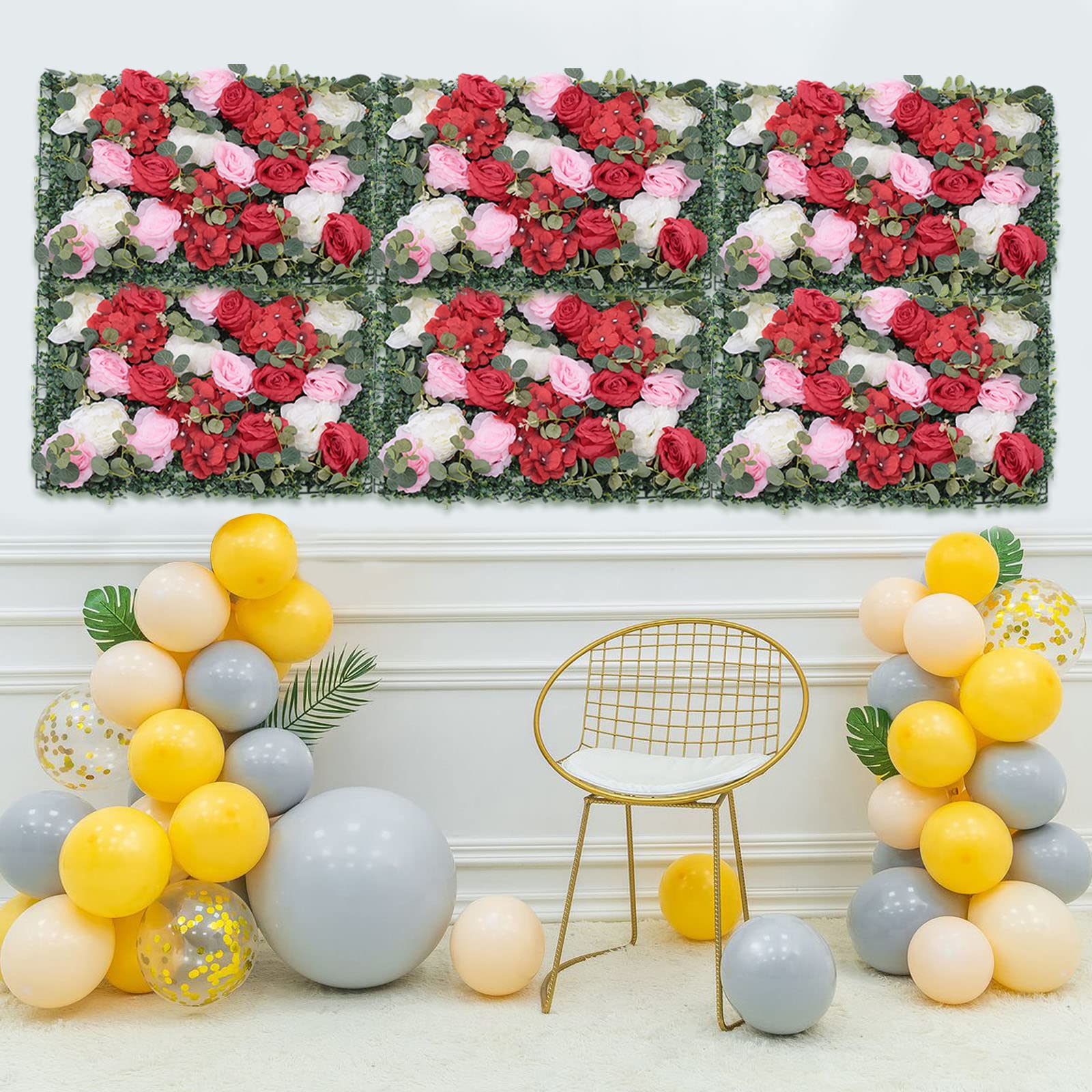6 pannelli da parete per fiori artificiali