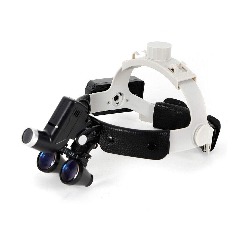 3.5X420mm LED Occhialini binoculari dentali Odontoiatria chirurgica Occhialini per archetto Lampada frontale
