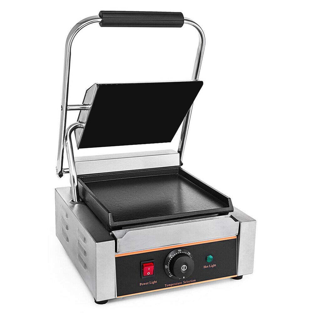 1800 W, 0-300 °C Barbecue a contatto, elettrico da tavolo, in acciaio inox, Dimensioni: 310 x 410 x 210 mm.